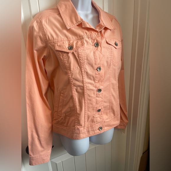 Sonoma NWT Lightweight Peach Jean Jacket w/ Long Sleeves, Size L - Picture 3 of 7